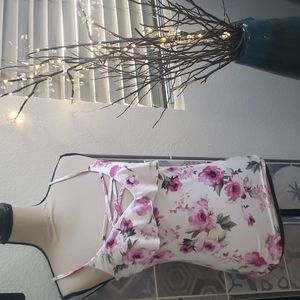 Sexy strappy flower tank top